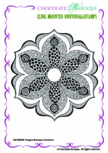 Tangled Baroque Ornament Individual cling mounted rubber stamp